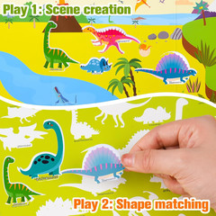 3 Pack Reusable 3D Puffy Sticker Book for Kids 3-6, Jelly Sticker Game Education