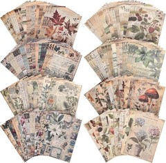 120 Sheets Vintage Botanical Scrapbook Paper Set, Journaling Scrapbooking Sup…