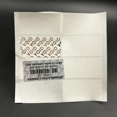 300 Custom print warranty sticker polyester label VOID security seals 1.5 X0.78″
