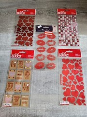 Scrapbook Stickers LOT Love Hearts Lips Valentine’s Day Sticko Retired NEW #34