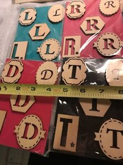 Wooden Stickers Letters P,T,R,F,D,L. NEW Scrapbook Craft Monogram Initial Alpha