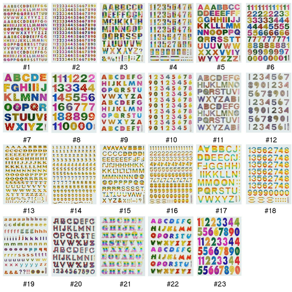 #245S Multi Colour Alphabet Letters Numbers Craft Card Scrapbooking Stickers