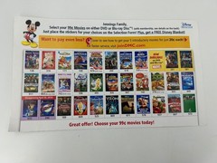 Disney Movie Club Flyer Advertisement – No Scrapbooking Stickers