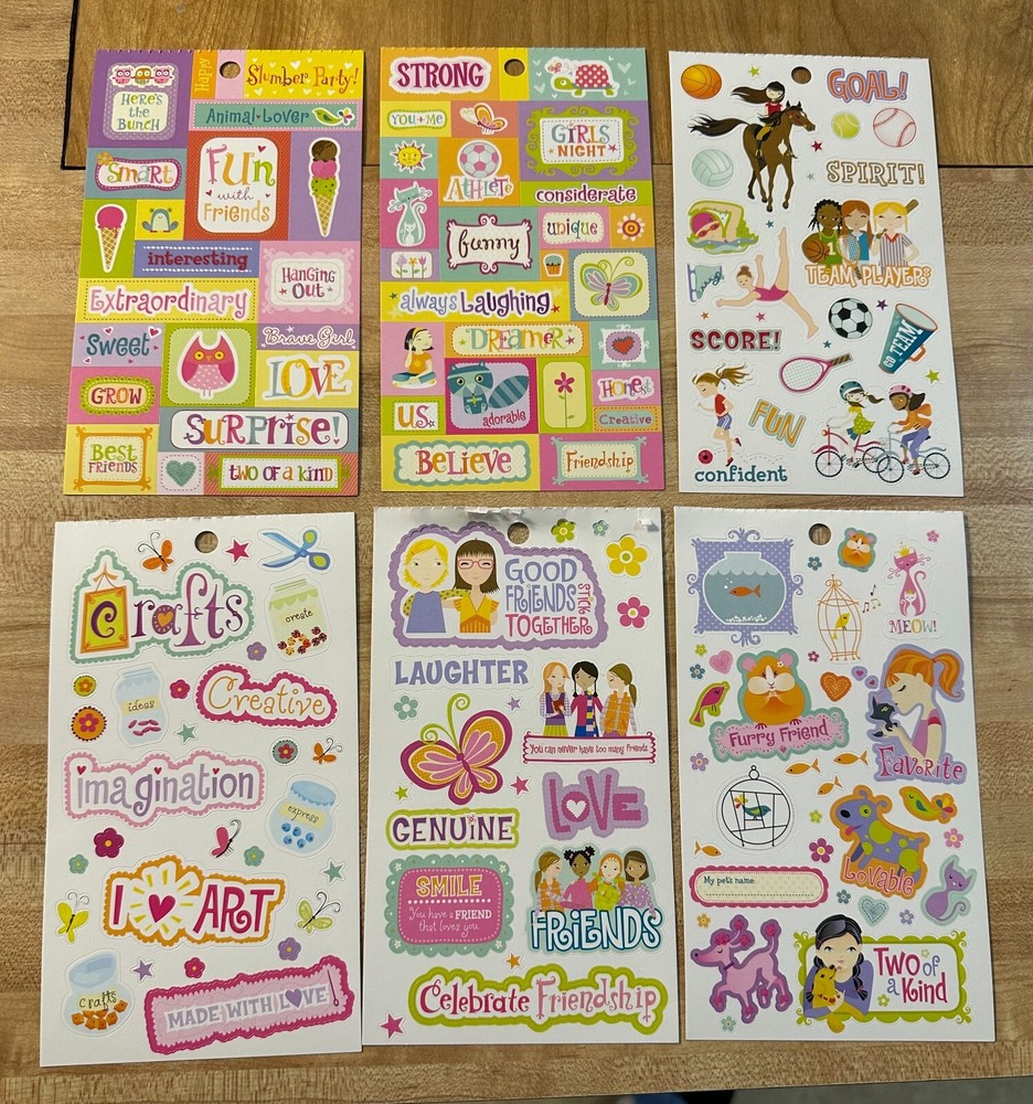 American Girl Crafts Sticker Lot 6 Sheets 2010 NEW