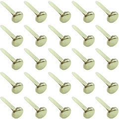 100 Pcs Paper Fasteners 1/2 Inch Plated Metal Brads for Office School Crafts