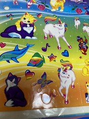 JUMBO Lisa Frank Characters Large Jumbo Sticker Sheet For 3 Ring Binder