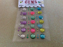 SELF-STICK 3D GEMS MULTI-COLOR GEMS, MULTI-SIZE GEMS 63pcs
