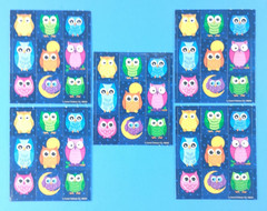 Carson Dellosa Owls Mini Sticker Sheets Lot Of 5