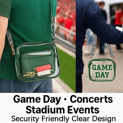 Transparent Spacious Sturdy Adjustable Compact Chic Game Day Clear Crossbody Bag