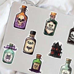 Halloween Party Motivational Stickers Tear Resistant PVC For Journals Planners