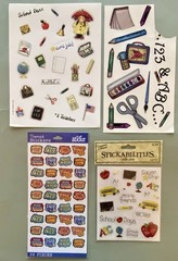 Lot of School Scrapbook Paper & Stickers! 30+ Pgs, Jolee’s Boutique, Sticko, Etc