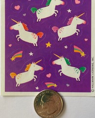 COLORFUL CHUBBY UNICORN Stickers(17pc)Heartline •Mystical •Animal•Rainbow•Heart