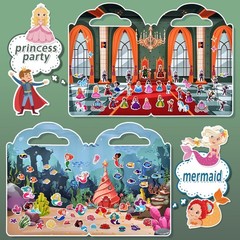 6 Set (260pcs) Puffy Sticker Books Activity for Girls, Reusable Stickers Book…