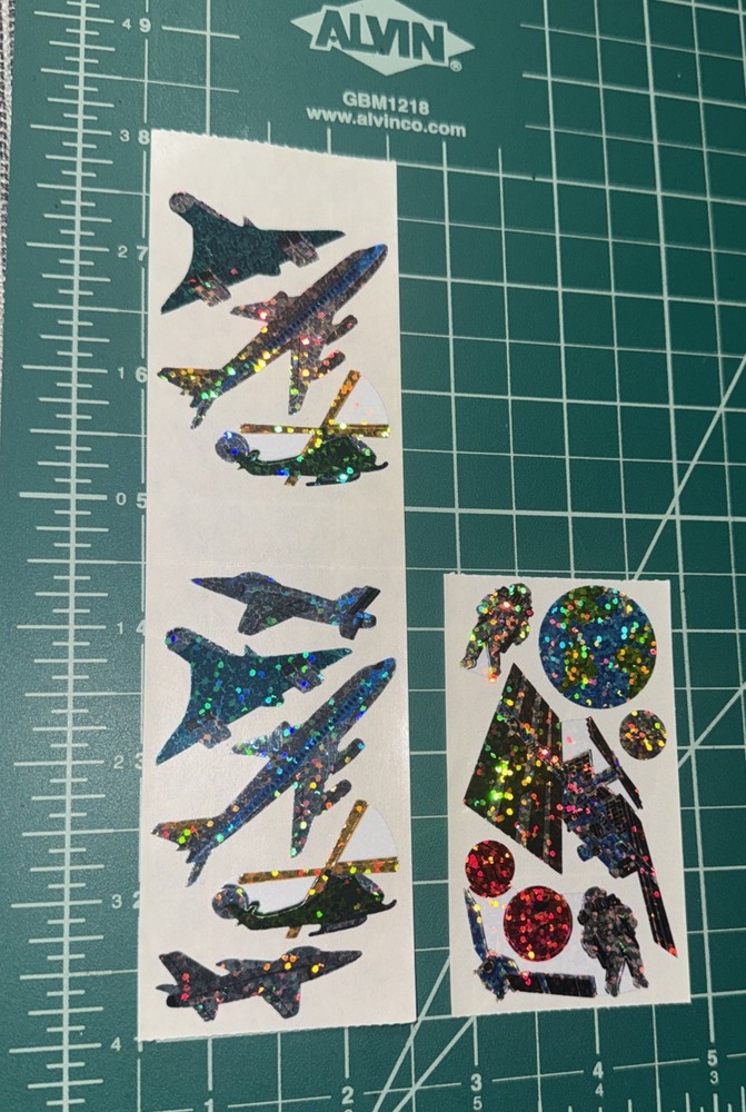 Hambly Jet, Planes & Space Prismatic Stickers Helicopter, Airplane, Astronaut