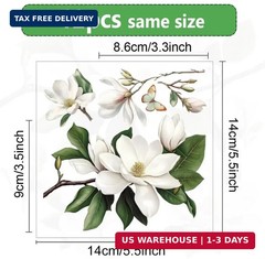 12 Sheets Vintage Flowers Rub on Transfers for Window White Magnolia Rub on Tran