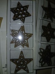 HUGE LOT Crafters Square 90 Wood STARS Laser Cut Kraft Icons 15 packs of 6 stars