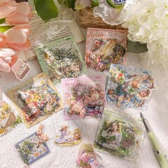 30Pcs Garden Girls Friut PET Stickers Journal Planner Scrapbooking Decals Craft