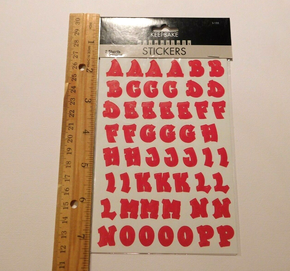 Keepsake Essentials Stickers Lot 2 Sheets Package ~ABC Red Uppercase Letters~