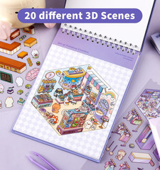 DIY 3D House Stickers, 20 Sets Fun DIY Stickers Scene Make Your Own Mini House C