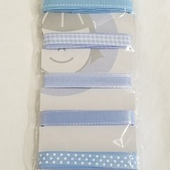 NEW Lot 3 Li’l Davis Designs Ribbon Gingham Polka Dot Solid Blue Pink Red -B