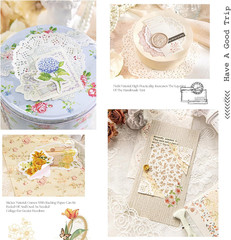 100Pcs Vintage Floral Scrapbook Paper Journaling Stickers Assorted