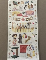One Large Sheet Of Dog & Cat Themed Scrapbook Stickers, 6” X 12”, New In Package