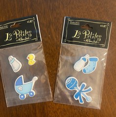 Paper Studio La Petites Wooden Sticker Embellishments Lot Of 2 Baby Boy Theme