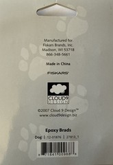 DOG Epoxy Brad(15pc)Cloud 9 •Split-pin•Bones•Furry Friend •Paws•Woof•Card Making