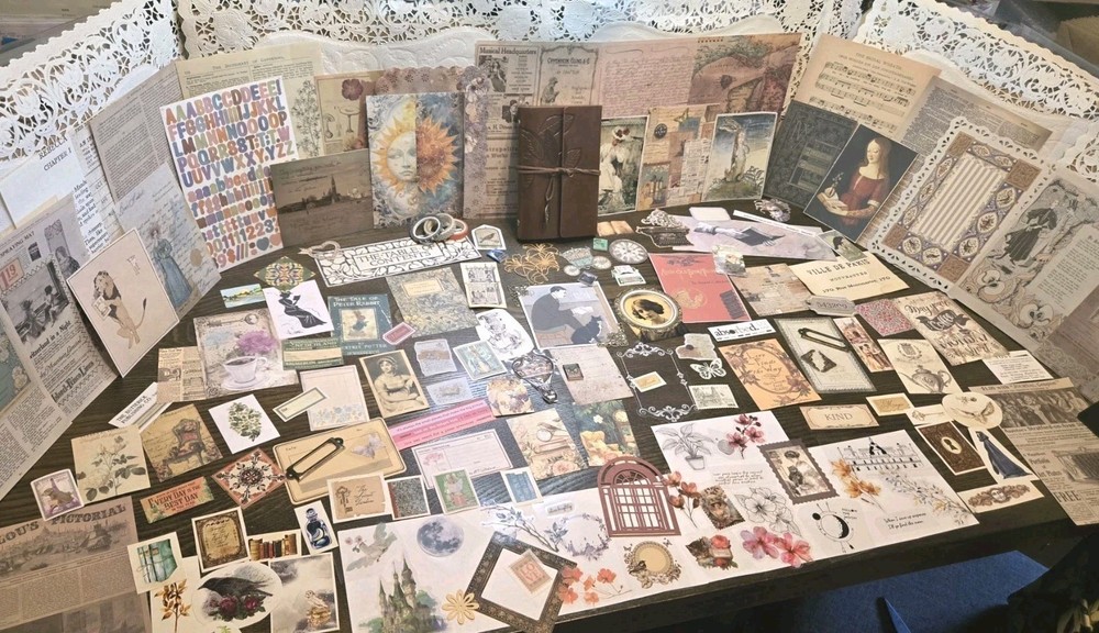 Storyteller Junk Journal Kit Paper Stickers Tags Book Books Stories Reading Read