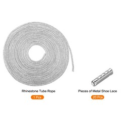 4mm Dia 5m Length Silver Rhinestone Rope Crystal Rope with Aglets
