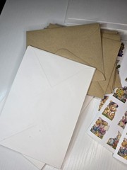 Easter Bunny Stickers+ 20 Envelopes(10 White, 10 Brown) +20 Cards