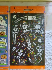 Vintage NIP Stickety-Doo-Da Halloween Skeleton Pumpkin Stickers Lot 8 Sheets