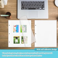60 Sheets Self Adhesive Photo Album Refill Pages for 3 Ring Binder 9×11 Inch