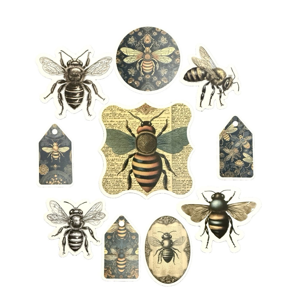 Vintage Insect Dragonfly Themed Waterproof Stickers Lot of 10