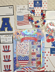 Patriotic 4th Of July HUGE NEW LOT 21pc Stickers Patches Red White Blue USA Flag