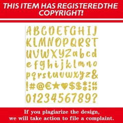 648 Pcs Gold Letter Stickers Glitter Alphabet Number 8 1 Inch,