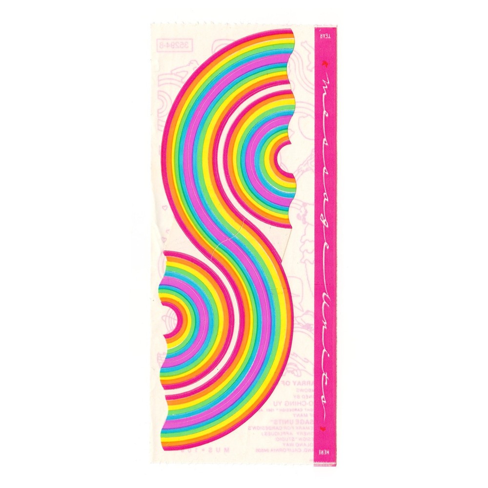Message Units Sticker Strip An Array of Rainbows Cardesign Vintage 1981 Stickers