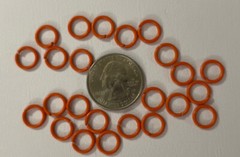 TANGERINE METAL JUMP RINGS(24pc) Junkitz•Ringz•Scrapbooking•Cards •Decorative