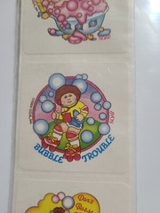Vintage 80s Cabbage Patch Scratch N Sniff Stickers Kids Soap Scrapbook Doll FLAW