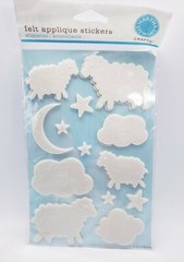 Martha Stewart Felt Applique Stickers Lot of 5- BABY Numbers, Sheep, Nursery NEW