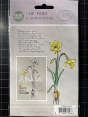 New Veer & Moon Flower Language A6 Clear rubber Stamp NARCISSUS free USA ship