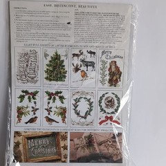 Iron Orchid Designs Figgy Pudding Transfers Christmas NIP