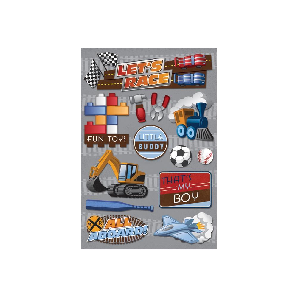 Scrapbooking Crafts Stickers KF That’s My Boy Race Cars Train Tools Balls Plane