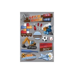 Scrapbooking Crafts Stickers KF That’s My Boy Race Cars Train Tools Balls Plane