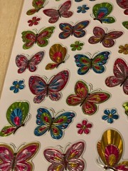 STICKABILITIES THE PAPER STUDIO GLITTER SHINY FOIL FLOWERs & BUTTERFLIES 34PCS