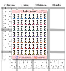 Rainbow Vacuum Cleaner Planner Sticker, Chores Icon Stickers, Calendar & Journal