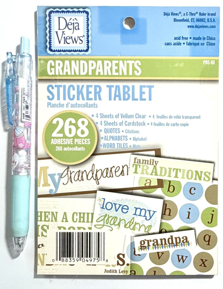 Grandparents Words Book Stickers Scrapbooking Card Journal Planner