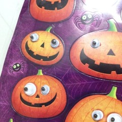 Jack O Lantern Halloween Stickers Pumpkin Google Eye Craft Embellishments