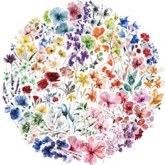 50Pcs Transparent Flower Stickers for Scrapbooking PET Nature Plant Sticker Flor
