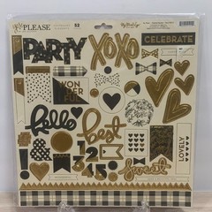 My Minds Eye «Yes, Please» Chipboard Pieces Crafts Scrapbooking Junk Journaling